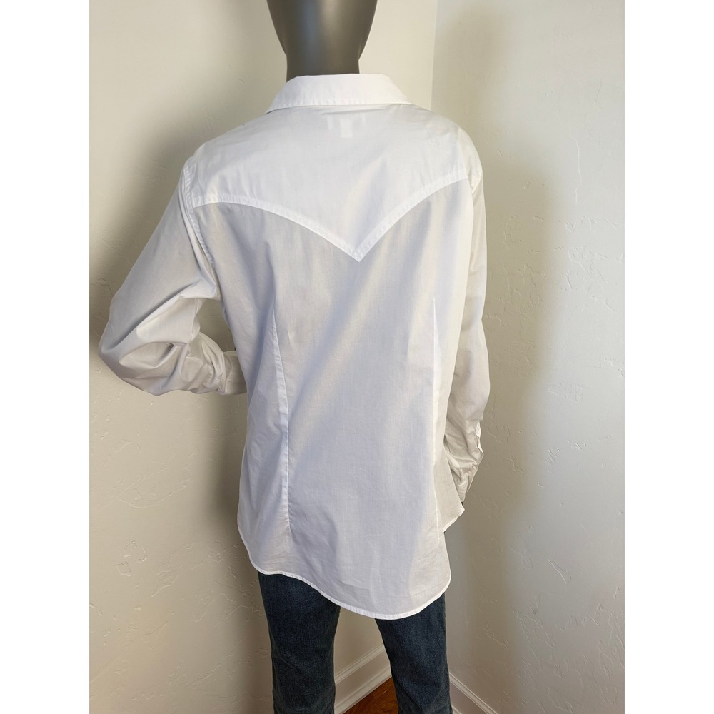 Wrangler Retro‎ Women's White Button Western Rodeo Blouse Size L - Picture 2 of 8